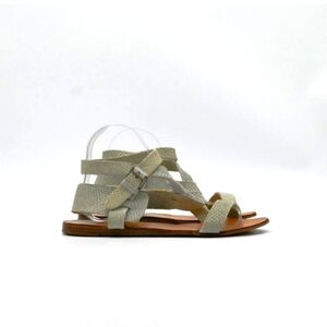 SURFACE TO AIR Python Embossed Ankle Wrap Flat Sandal Size 40 EU or US 10